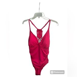 Women's Halter One Piece Swimsuit with Macrame
Back (New Without Tag)